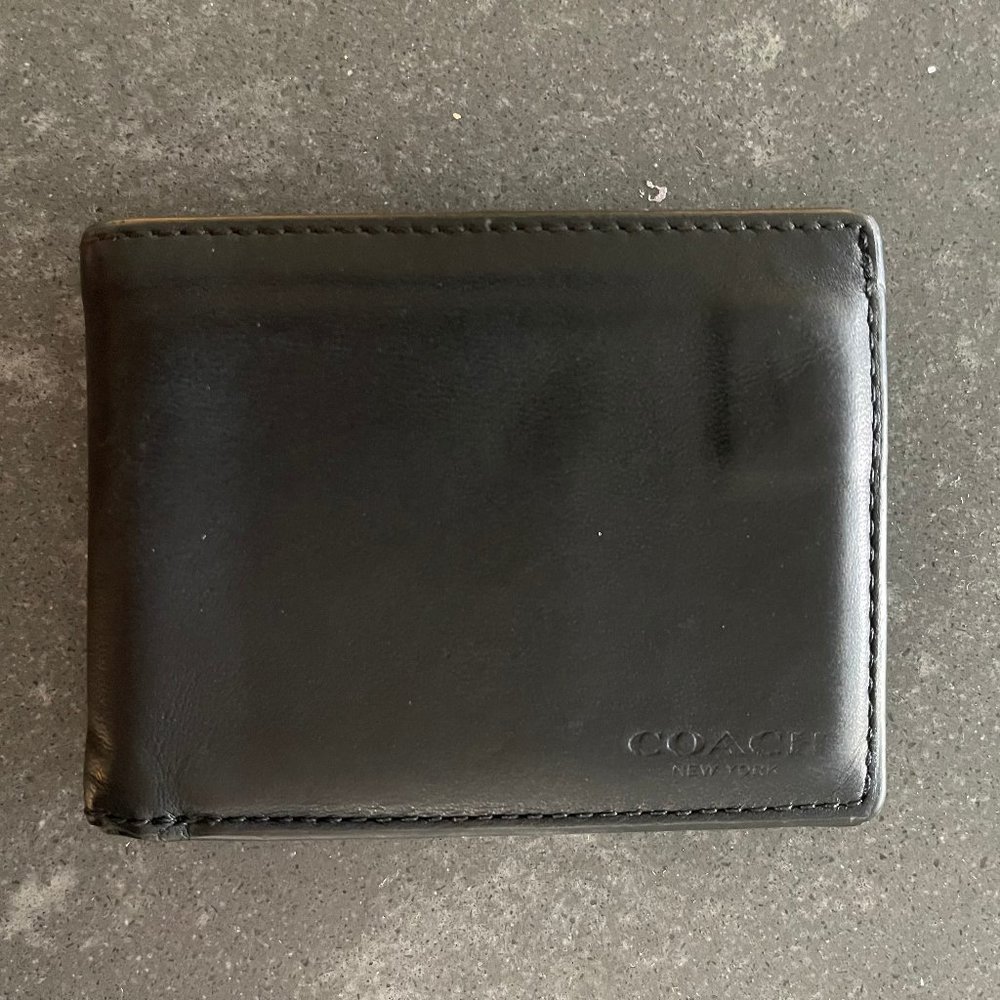 Men’s Black Coach Slim Billfold Wallet